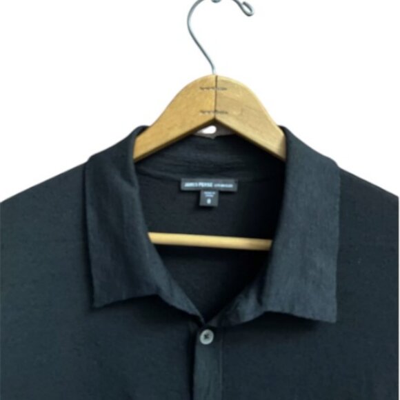 James Perse black button down short sleeve shirt size 0 - Picture 4 of 7